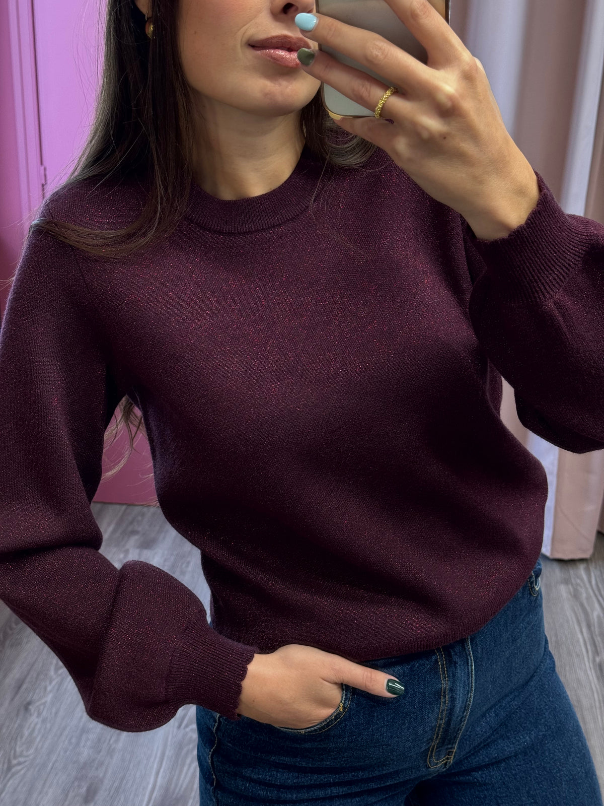 BIR MAGLIA LUREX GIROCOLLO