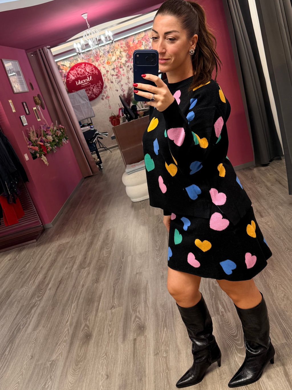 SARA GONNA MAGLIA CUORI