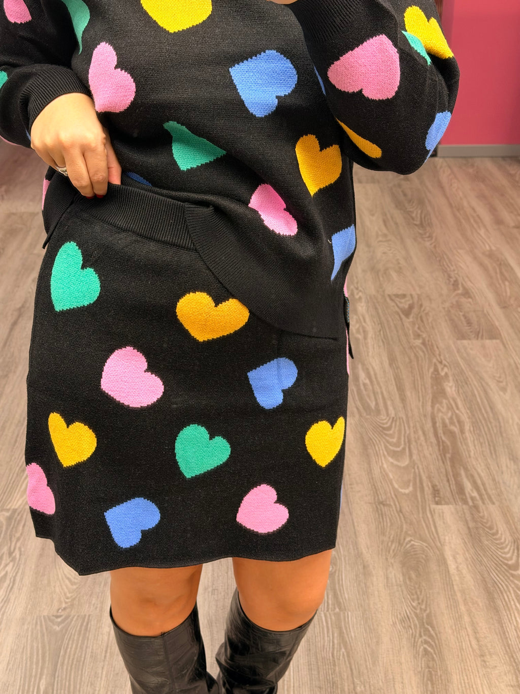 SARA GONNA MAGLIA CUORI