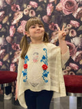 PONCHO TRAFORATO CON RICAMO