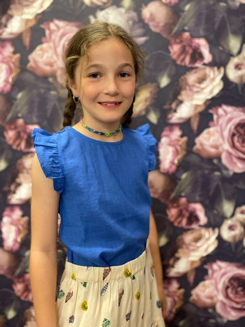 BLUSA CON VOLANTS TINTA UNITA